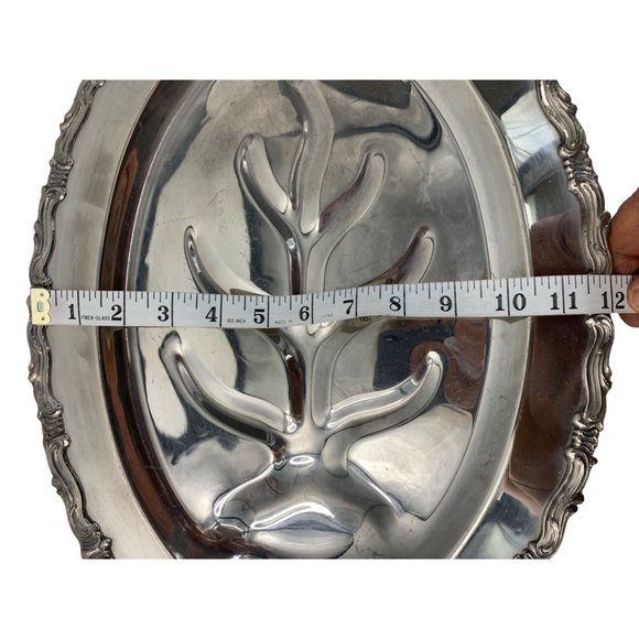 FB Rodgers Silver Co Tree of Life Spring Tray Footed Large 16 x 12" VTG 6573 - Picture 14 of 14
